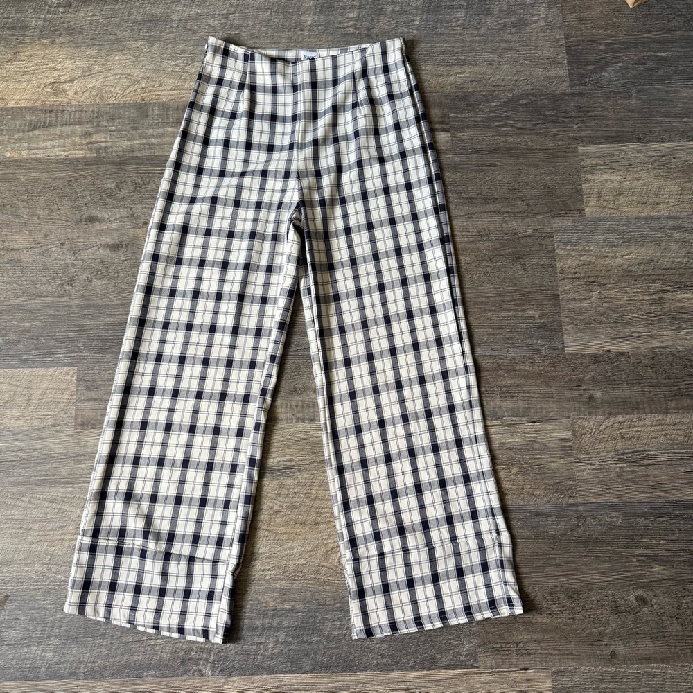 Princess Polly Euros Wide Leg Check Pants